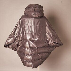 Vintage Y2K Black Puffer Cape Coat